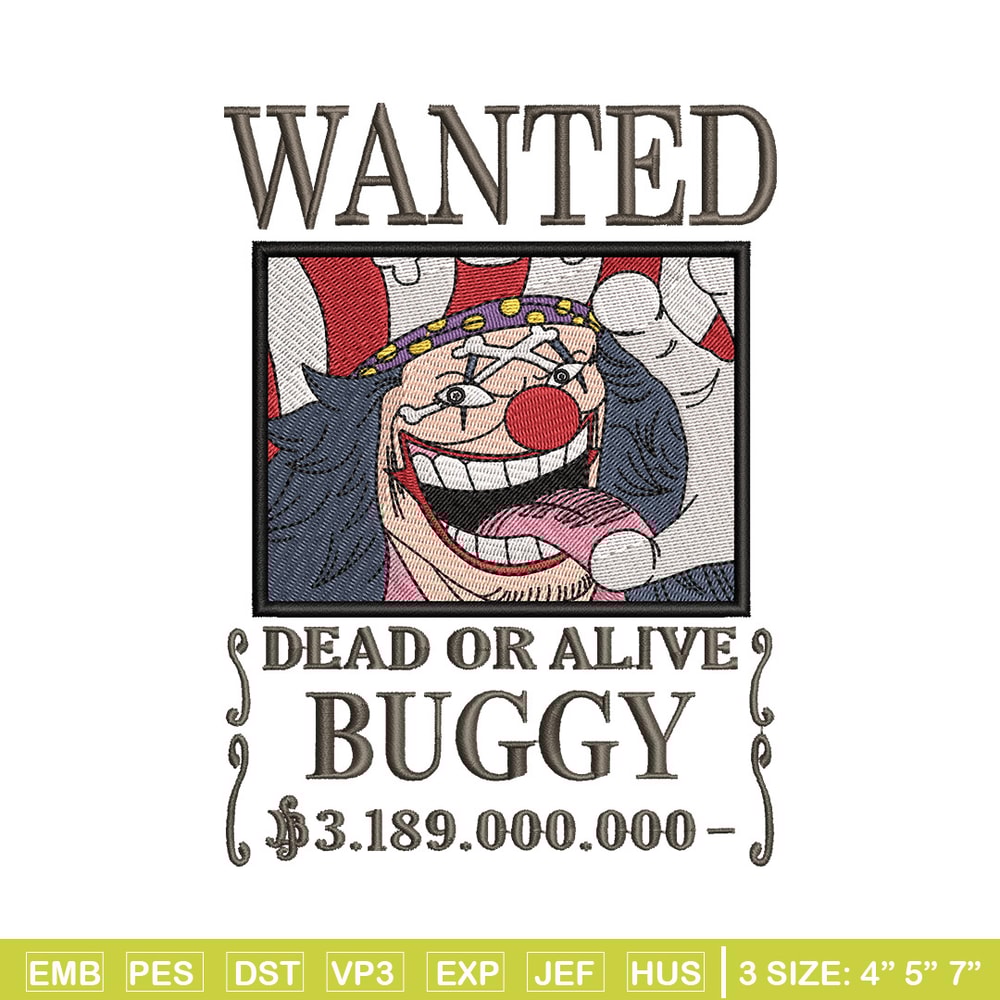 Bounty buggy embroidery design, One piece embroidery, Anime design, Embroidery shirt, Embroidery file,Digital download.jpg