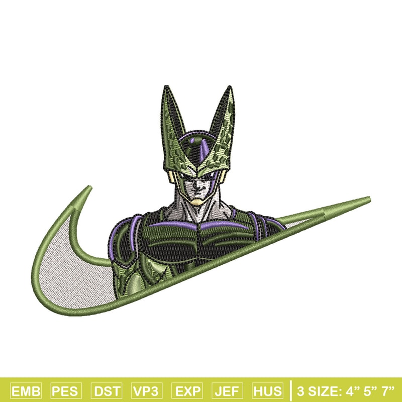 Cell nike embroidery design, Dragonball embroidery, Nike design, Embroidery shirt, Embroidery file, Digital download.jpg