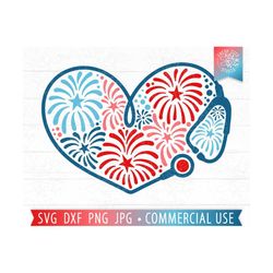 4th of july stethoscope svg, nurse svg, fourth of july stethoscope png sublimation, fireworks svg, fireworks stethoscope