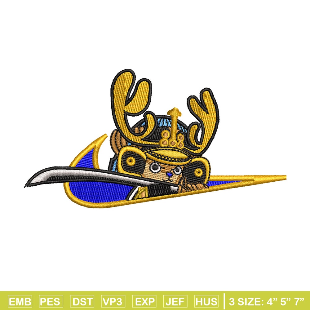 Chopper nike embroidery design, One piece embroidery, Nike design, Embroidery shirt, Embroidery file, Digital download.jpg