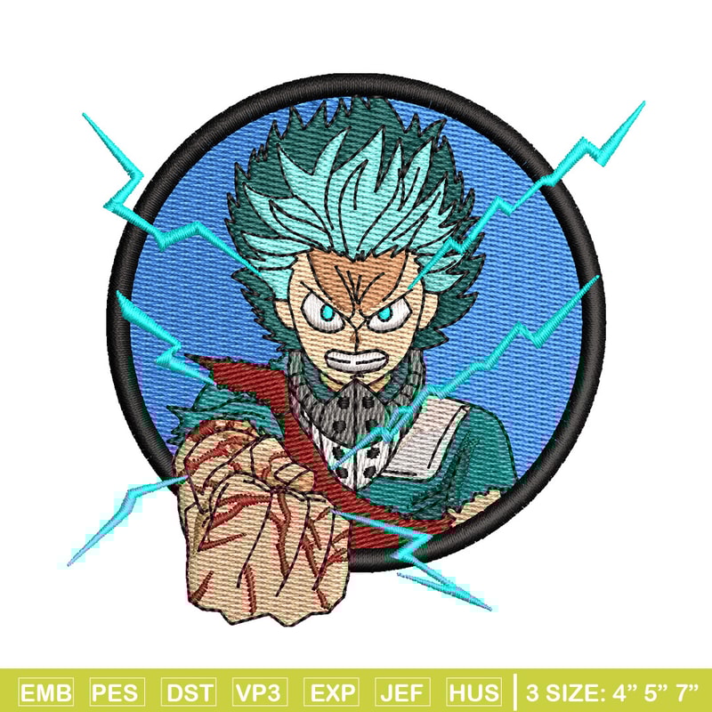 Deku circle embroidery design, Mha embroidery, Anime design, Embroidery shirt, Embroidery file, Digital download.jpg