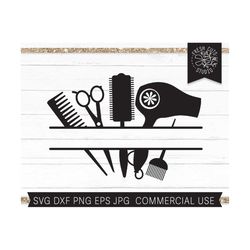 hair stylist svg, hairdresser svg, hair stylist split frame, hairdresser split frame svg cut file, blow dryer svg, barbe