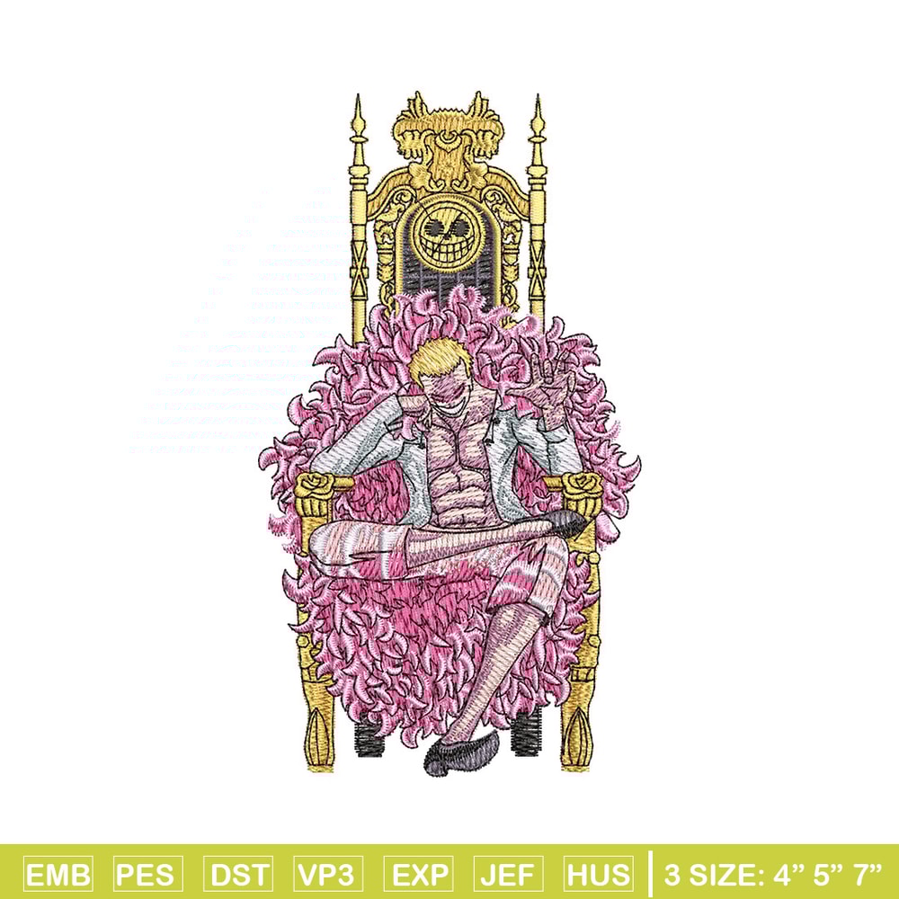 Doffy king embroidery design, One piece embroidery, Anime design, Embroidery shirt, Embroidery file, Digital download.jpg