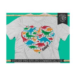 i love dinosaurs svg heart cut file for cricut, rawr, t-rex, velociraptor stegosaurus triceratops jurassic, valeninte sv