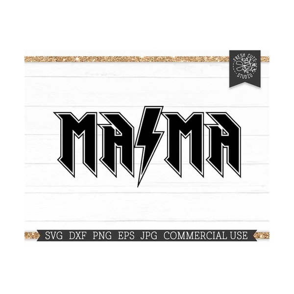 Rock Mama SVG Lightning Bolt, Rocker Mom Cut File for Cricut | Inspire ...