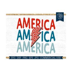 america svg lightning bolt, retro 4th of july cut file for cricut, silhouette, leopard mama american flag sublimation de