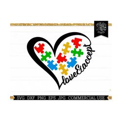 autism svg, love and accept autism cut file, puzzle pieces svg, autism awareness svg, puzzle heart, autism sublimation p