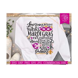 mardi gras svg new orleans louisiana words svg saying, mardi gras mask, crawfish, throw me something mister, king cake,
