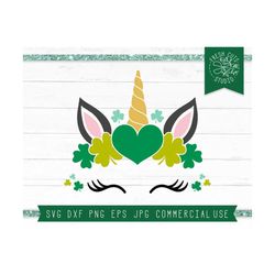 st patrick's day svg instant download, st patricks day unicorn svg cut file for cricut, unicorn eyelashes, shamrock, clo