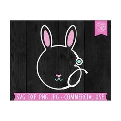 easter stethoscope svg cut file cricut, easter nurse svg, easter bunny stethoscope, bunny ears svg, easter rabbit svg, s