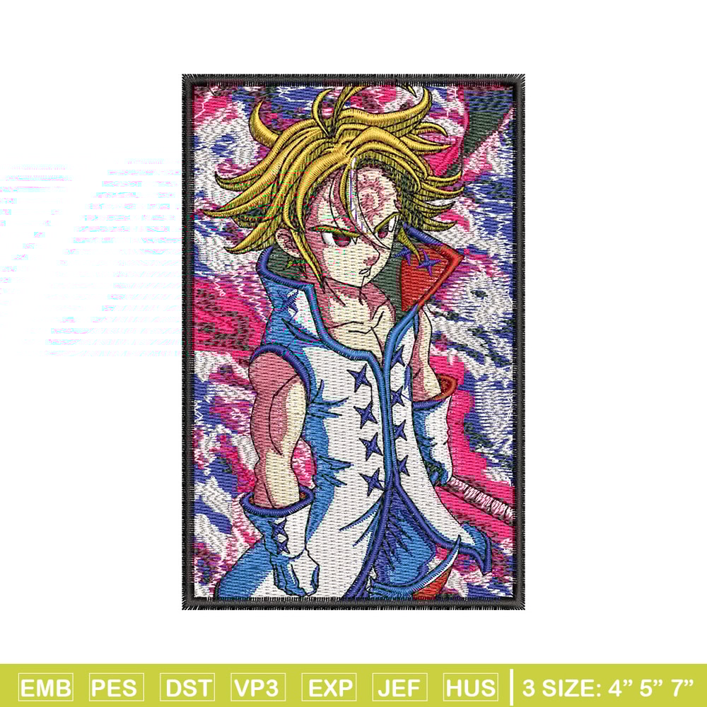 Meliodas poster embroidery design, Meliodas embroidery,Embroidery shirt, Embroidery file, Anime design, Digital download.jpg