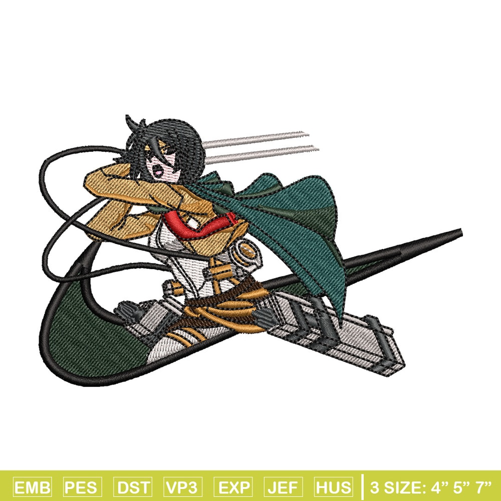 Mikasa swoosh embroidery design, Aot embroidery, Nike design, Embroidery shirt, Embroidery file, Digital download.jpg