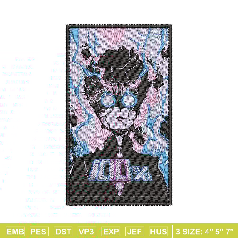 Mob poster embroidery design, Mob psycho embroidery, Anime design, Embroidery shirt, Embroidery file, Digital download.jpg