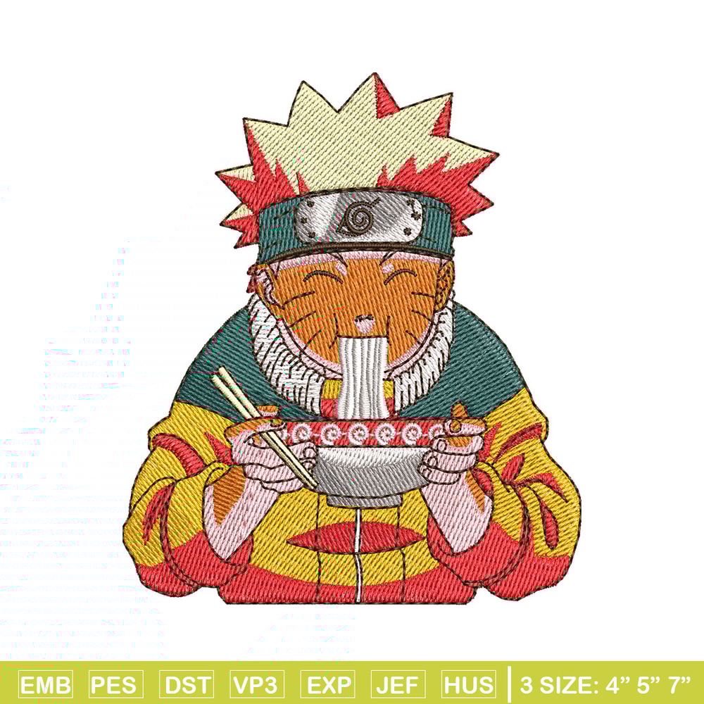 Naruto ramen embroidery design, Naruto embroidery, Anime design, Embroidery shirt, Embroidery file, Digital download.jpg