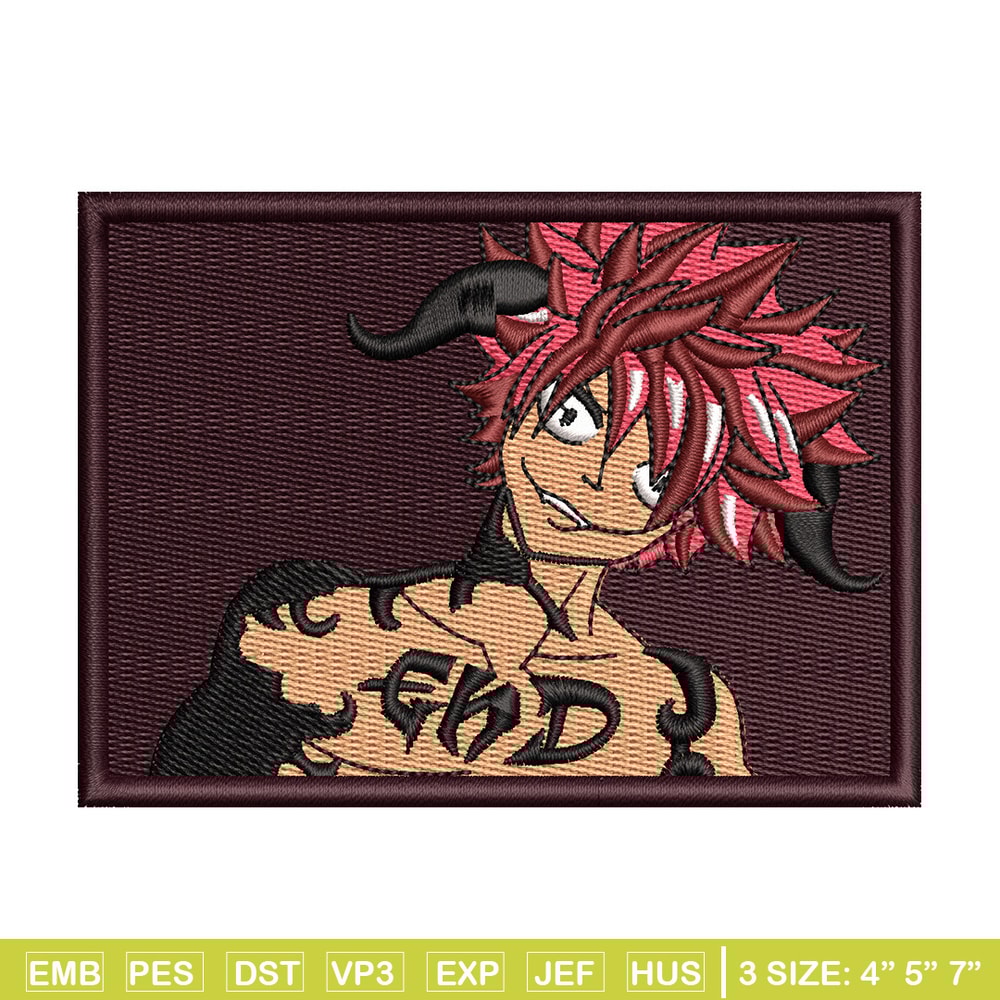 Natsu frame embroidery design, Fairy tail embroidery, Anime design, Embroidery shirt, Embroidery file, Digital download.jpg
