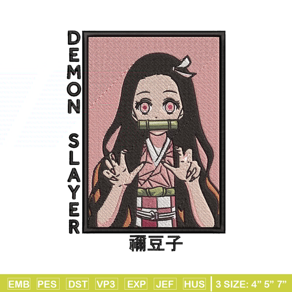 Nezuko cute box embroidery design, Nezuko embroidery, Embroidery shirt, Embroidery file, Anime design, Digital download.jpg
