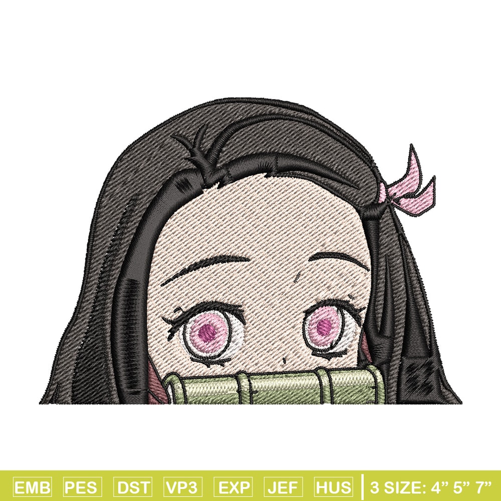 Nezuko cute embroidery design, Nezuko embroidery, Embroidery shirt, Embroidery file, Anime design, Digital download.jpg