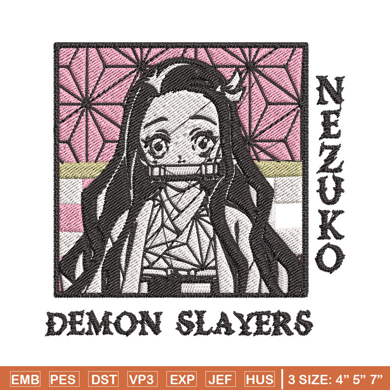 Nezuko frame embroidery design, Nezuko embroidery, Embroidery shirt, Embroidery file, Anime design, Digital download.jpg