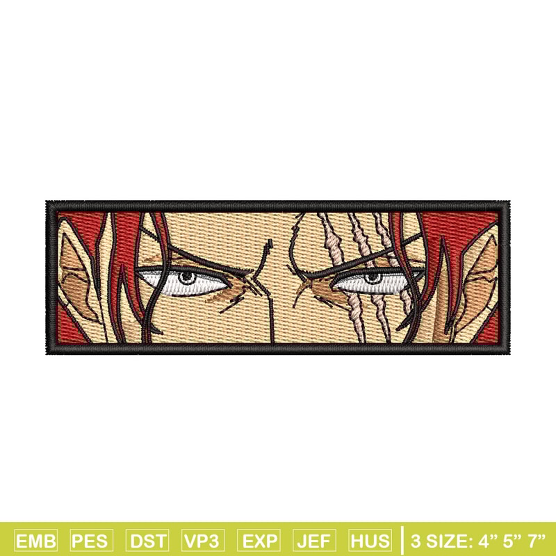Shank eyes embroidery design, One piece embroidery, Anime design, Embroidery shirt, Embroidery file, Digital download.jpg