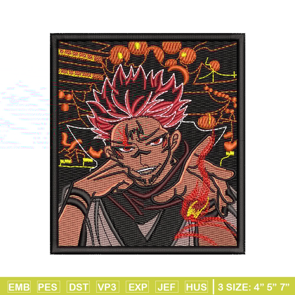 Sukuna frame embroidery design, Sukuna embroidery, Embroidery shirt, Embroidery file, Anime design, Digital download.jpg