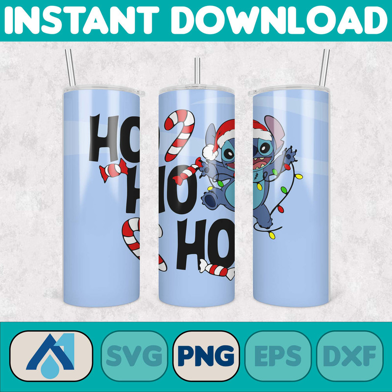 Christmas Stitch Tumbler Wrap, Stitch Sublimation Designs, 20 oz Stitch Tumbler, Cartoon Christmas Tumbler PNG, Commercial Use (117).jpg