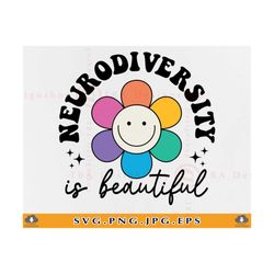neurodiversity is beautiful svg, autism awareness svg, retro neurodiversity shirt, autism gifts, sped teacher,cut files