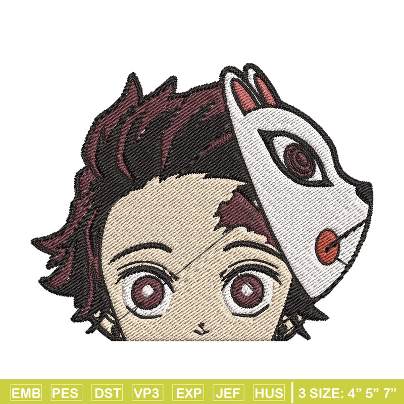 Tanjiro mask embroidery design, Tanjiro embroidery, Anime design, Embroidery shirt, Embroidery file,Digital download.jpg