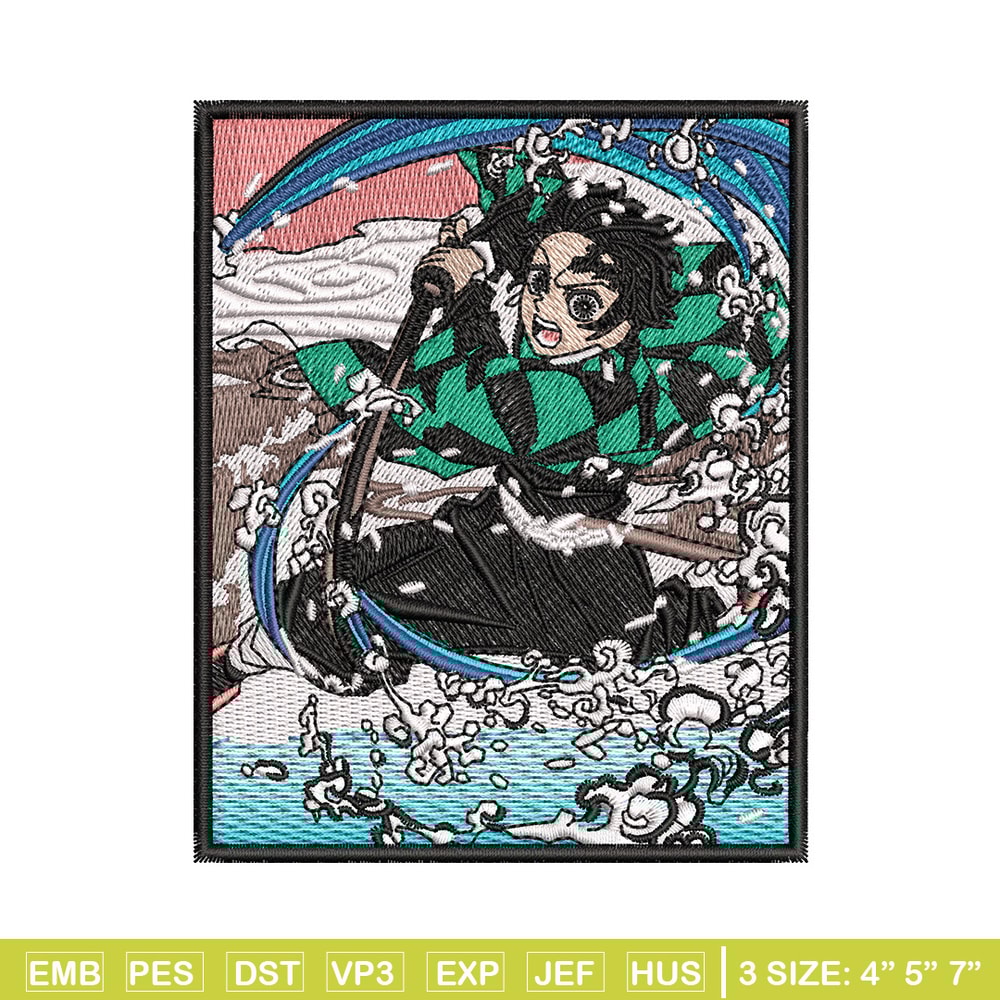 Tanjiro water embroidery design, Tanjiro embroidery, Anime design, Embroidery shirt, Embroidery file, Digital download.jpg
