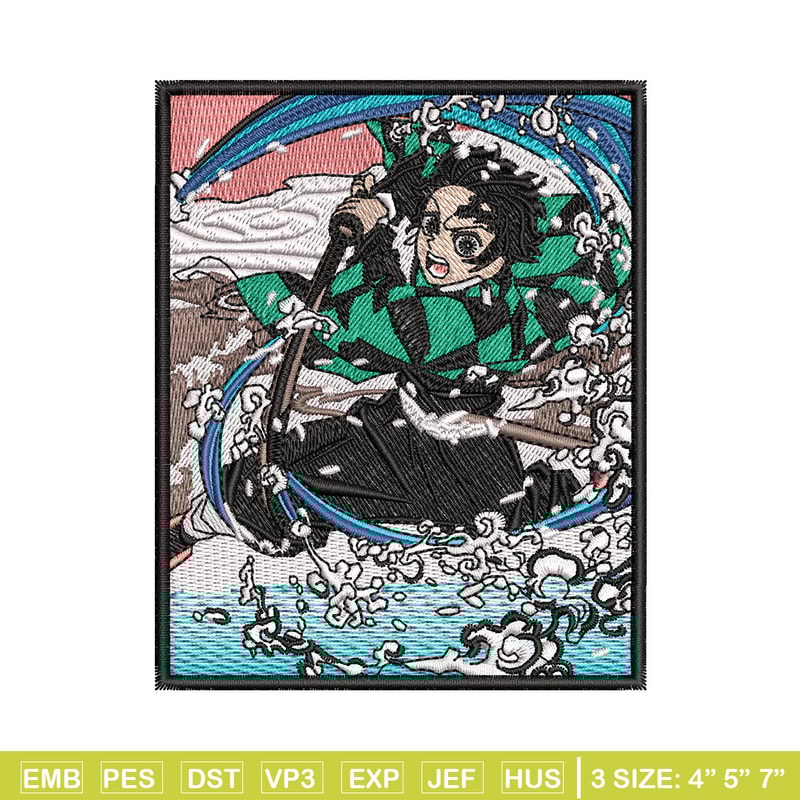 Tanjiro water embroidery design, Tanjiro embroidery, Anime design, Embroidery shirt, Embroidery file, Digital download.jpg