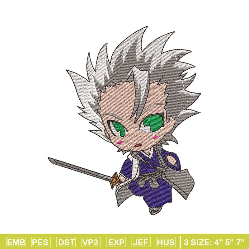 Toshiro chibi embroidery design, Bleach embroidery, Anime design, Embroidery file, Embroidery shirt, Digital download.jpg