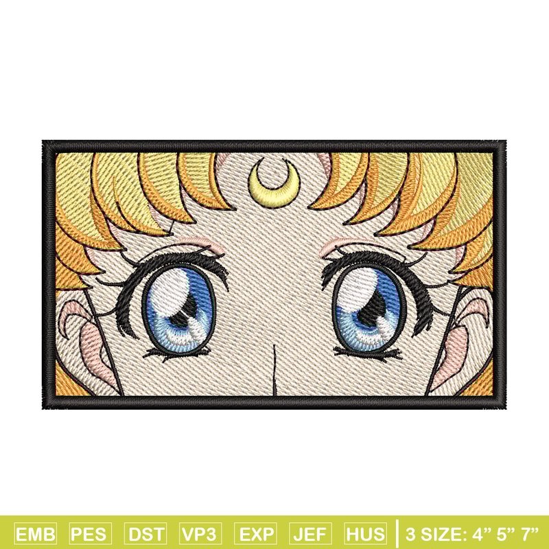 Usagi eyes embroidery design, Sailor moon embroidery, Anime design, Embroidery file, Embroidery shirt, Digital download.jpg