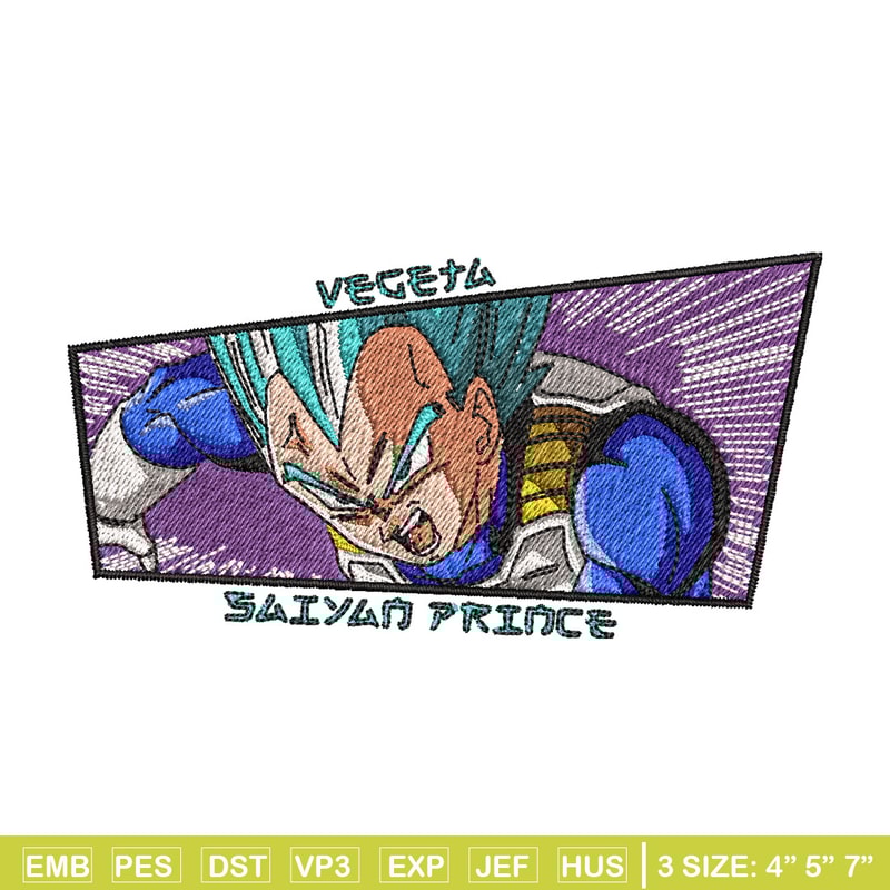 Vegeta blue embroidery design, Dragonball embroidery, Anime design, Embroidery shirt, Embroidery file, Digital download.jpg