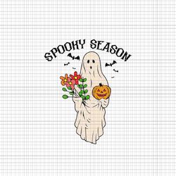 spooky season svg, groovy vintage floral ghost cute halloween svg, floral ghost cute svg, ghost cute halloween svg