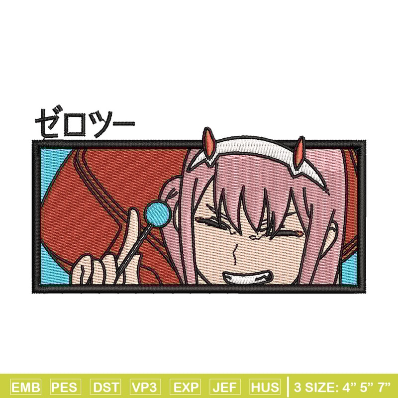 Zero two box embroidery design, Zero two embroidery, Anime design, Embroidery shirt, Embroidery file, Digital download.jpg