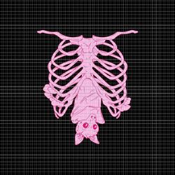 pink ribs bat pastel goth halloween kawaii skeleton witch svg, bat skeleton halloween svg, bat halloween svg, skeleton h