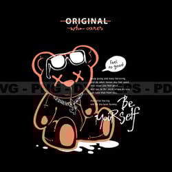 be yourself teddy bear stretwear, teddy bear tshirt design, streetwear teddy bear png, urban, dtg, dtf 117
