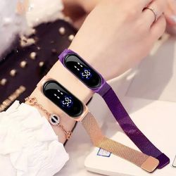 Luxury Women Magnet Led Watch Casual Ladies Digital Wrist Watch Fashion Women's
