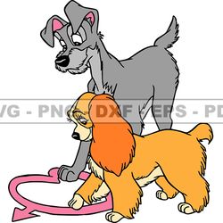 Disney Lady And The Tramp Svg, Good Friend Puppy,  Animals SVG, EPS, PNG, DXF 239