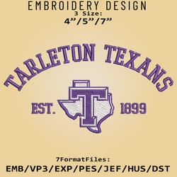 tarleton state texans embroidery design, ncaa logo embroidery files, ncaa texans, machine embroidery pattern