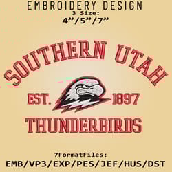 southern utah thunderbirds embroidery design, ncaa logo embroidery files, ncaa thunderbirds, machine embroidery pattern