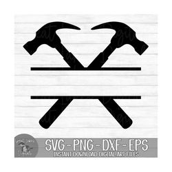 hammer split monogram, name frame - instant digital download - svg, png, dxf, and eps files included!