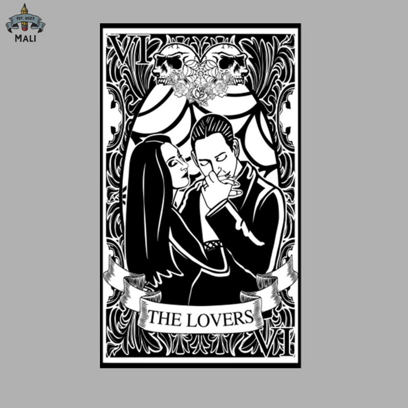 ML06071139-Gomez and Morticia Addams Tarot Card The Lovers Sublimation PNG Download.jpg