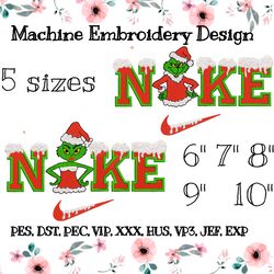 nike embroidery design new year's grinch and his girlfriend