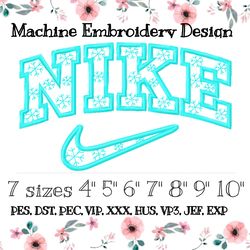 new year's nike embroidery design with snowflakes