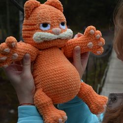 Plush toy Garfield,crocheted Garfield,Ginger cat,fat lazy cat,garfield toy