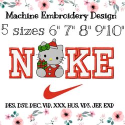 new year's nike embroidery design with kitty and gift