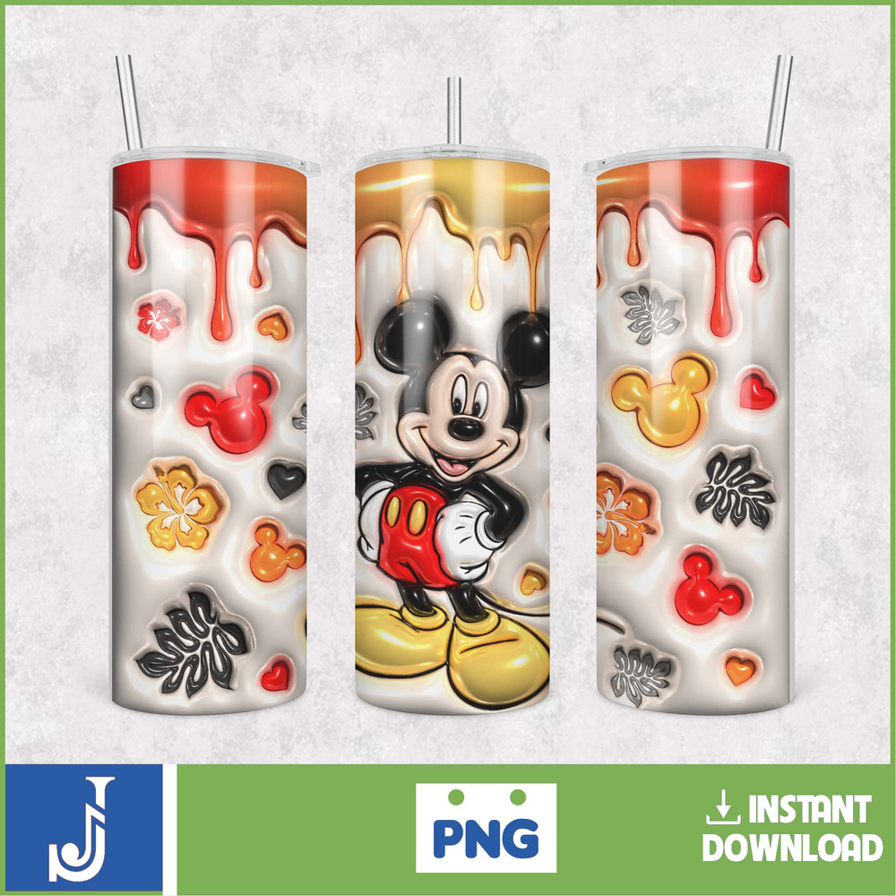 3D Inflated Cartoon Tumbler Design Png, 3D Tumbler Wraps 20oz Skinny Sublimation, 3D Puffy Mouse Design Sublimation Png (5).jpg