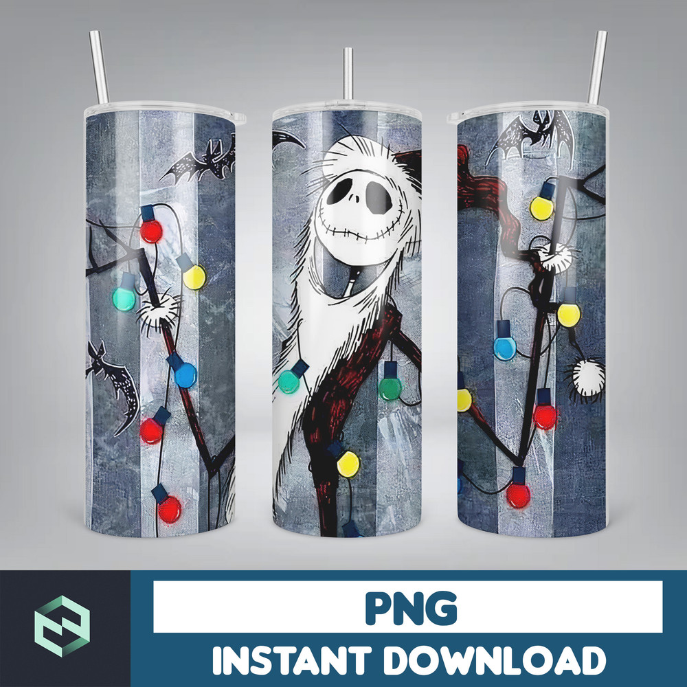 The Nightmare Before Christmas Tumbler Wrap, Instant Download 20Oz Tumbler PNG Wraps Design, Digital 20Oz Skinny Tumbler (6).jpg