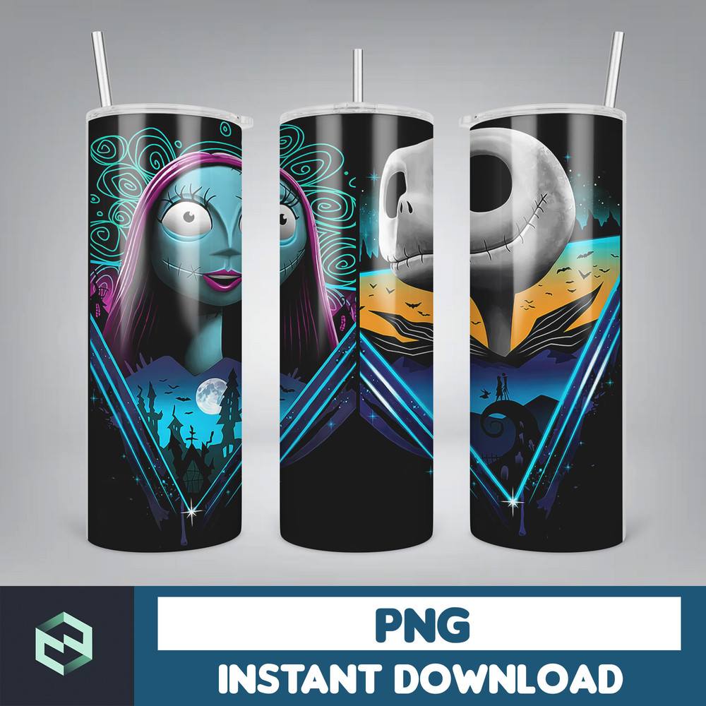 The Nightmare Before Christmas Tumbler Wrap, Instant Download 20Oz Tumbler PNG Wraps Design, Digital 20Oz Skinny Tumbler (10).jpg