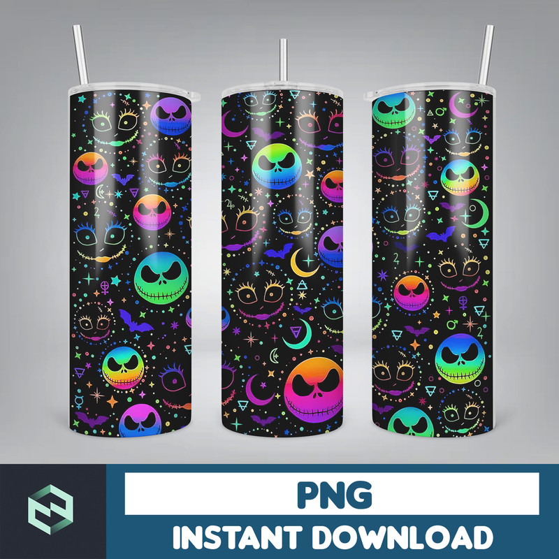 The Nightmare Before Christmas Tumbler Wrap, Instant Download 20Oz Tumbler PNG Wraps Design, Digital 20Oz Skinny Tumbler (23).jpg